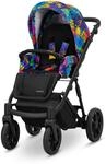 Kunert Ivento 2in1 Kinderwagen mit schwarzem Rahmen und wei&szlig;em Stil (Bunt)