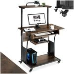 tectake&reg; Industrial Schreibtisch mit 3X Schreibtisch Ablage, Tastaturauszug
