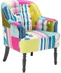 Beliani Trendy Sessel Polsterbezug dekorative R&uuml;ckenlehne/F&uuml;&szlig;e Patchwork bunt