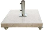 anndora Sonnenschirmst&auml;nder eckig 70kg Marmor &ndash; rollbar 60x60 cm mit...