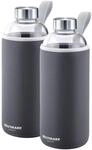 Westmark Trinkflaschen-Set, 2tlg., 2 Trinkflaschen aus Glas mit Aufdruck, inkl....
