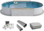 Fresh-Pool Profi Stahlwandpool Set oval, 525x320x120 cm, Stahl 0,6 mm wei&szlig;,...
