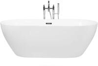 Stilvolle Acryl Badewanne oval freistehend wei&szlig; mit &Uuml;berlauf 160 x 75 cm...