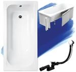 BADLAND Badewanne Original Wei&szlig; Acryl Wanne Rechteck CONTINEA 150x70...