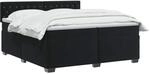 vidaXL Boxspringbett mit Matratze und LED Schwarz 200 x 200 cm Samt |...