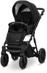 Kunert Ivento 2in1 Kinderwagen mit schwarzem Rahmen und wei&szlig;em Stil (Schwarz)