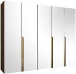 Mirjan24 Kleiderschrank mit Spiegelt&uuml;ren, Einlegeb&ouml;den und Kleiderstangen...