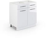 Vicco Badm&ouml;bel Fame-Line, Wei&szlig; Hochglanz, 80 x 82 cm | ohne Arbeitsplatte, zur