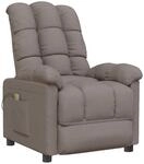 vidaXL Massagesessel Taupe Stoff