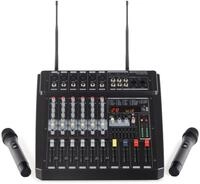 Pronomic Powermake 600 Powermischer - 6-Kanal-Mischpult - 2 UHF-Funkmikrofone -...
