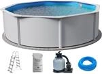 Planet Pool Stahlwandpool Set (5-teilig) hoch rund Classic 450 x 120 cm, Stahl...