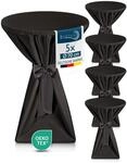 Beautissu 5X Premium Stehtischhusse Blickdicht rutschfest b&uuml;gelfrei | &Oslash;70-75cm