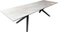 DELIFE Esszimmertisch Edge 300x100 cm Keramik Onyx Pearl | Zenthara kantig...