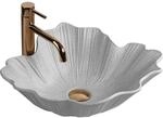 Rea - Aufsatzwaschbecken Rea Flower Grey - 47,5 x 40 x 17 cm