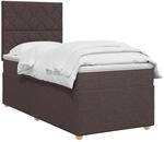 vidaXL Boxspringbett mit Matratze Dunkelbraun 90 x 190 cm Stoff