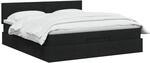 vidaXL Ottoman Bett mit Matratze Schwarz 160 x 200 cm Stoff | Flexible...