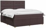 vidaXL Boxspringbett mit Matratze Dunkelbraun 180 x 200 cm Stoff