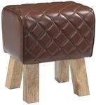 vidaXL Bank 40 x 30 x 45 cm Echtes Leder Diamant-Braun