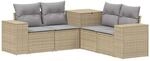 vidaXL Sofa Set 5 STK. Beige und Hellgrau Polyrattan und Stahl