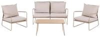 Beliani Lounge Set 4-teilig Stahl beige Auflagen Taupe modern 2-Sitzer Sofa 2...