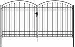 vidaXL Zauntor ASSEN 401 x 250 cm Stahl Grau Abschlie&szlig;bar | Wetterfestes