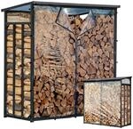 QUICK STAR Wetterschutz Set Front- & R&uuml;ckwand f&uuml;r Kaminholzregal 143 x 185...