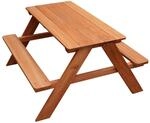 Sunny Dave Kinder Picknicktisch aus Holz | Kindertisch in Braun f&uuml;r den Garten...