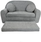 FORTISLINE Kindersofa XXL ausklappbar 96x57x48 cm - Kindercouch aus Teddy-Stoff...