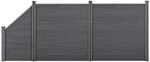 neu.holz WPC Gartenzaun mit abgeschr&auml;gtem Zaunelement 183x451cm Grau...