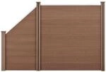 neu.holz WPC Gartenzaun mit abgeschr&auml;gtem Zaunelement 183x277cm Braun...