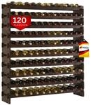 Weinregal NAVARRA aus Holz HxBxT 135x123x28cm, 120 Flaschen auf 10 Ebenen |...