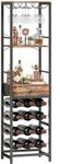 HOMCOM Weinregal Glashalter Schublade Rustikal Braun 40 x 30 x 148 cm |...