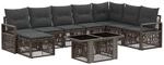 vidaXL Gartensofa-Set 9 STK. Grau und Dunkelgrau Poly-Rattan