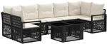 vidaXL Gartensofa-Set 8 STK. Schwarz und Cremewei&szlig; Poly-Rattan