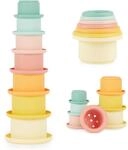 Bieco Silikon Baby Stapelbecher Tropical Vibes Baby Stapelturm ab 1 Jahr 
