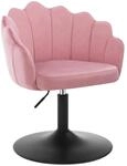 WOLTU Schminktisch Stuhl, Sitzhocker mit Lehne, Samt, Rosa | Drehhocker,...