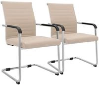 CLP Freischwinger St&uuml;hle 2er Set mit Armlehnen Hakon, Moderne Esszimmerst&uuml;hle