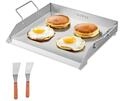 VEVOR Grillplatte Grillpfanne aus Edelstahl universelle rechteckige Platte (448 x 370
