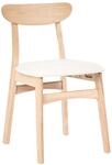 Beliani Esszimmerstuhl 2er Set Holz Hellbraun mit Polstersitz Hellbeige ohne