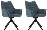 MR. DEKO 2er Set Diningsessel Ginosa Blau Drehbar HxBxT: 90x62x66 cm |...