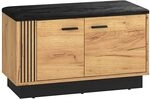Flur Diele Garderobe Schuhbank Bank Schuhschrank 80cm, in Gold Craft Eiche