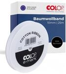COLOP e-mark Baumwollband | Wei&szlig; | 1 St&uuml;ck | 10mm x 25m | Geschenkband zum