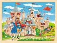 goki 57335 - Einlegepuzzle Ritterburg - 96 robuste Teile aus Holz - buntes...