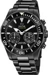 JAGUAR Hybrid Smartwatch Herren Edelstahl 316L Schwarz - 20 ATM, Analog, Musik,