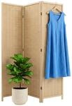 Relaxdays Paravent, 3-teilig, Faltbarer Raumtrenner, Natur | H x B: 170 x 120...