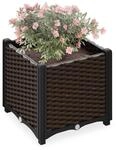 Relaxdays Pflanzk&uuml;bel, Rattan-Optik, HBT: 38x40x40 cm, Garten, braun | Balkon &