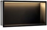 Rea - Innenregal Badezimmer Led 30x60 Schwarz - 10x60x30 cm
