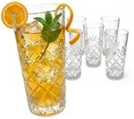 Relaxdays Longdrinkgl&auml;ser, 6er Set, 300 ml, geschliffene Trinkgl&auml;ser,