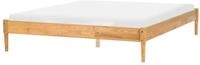 Beliani Holzbett Doppelbett Kiefernholz Hellbraun mit Lattenrost 180 x 200 cm ohne