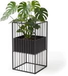 Relaxdays Blumenst&auml;nder B, Metall, HBT 61x30,5x30,5 cm, Gestell, schwarz 